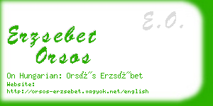 erzsebet orsos business card